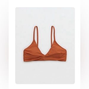 Aerie Twist Scoop Bikini Top Medium Jupiter Brown